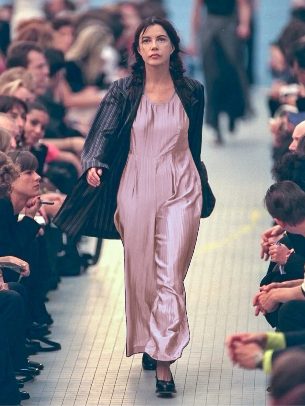 Vintage DRIES VAN NOTEN S/S 1996 Candy Stripe Wide Leg Jumpsuit in Pink